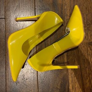 Public Desire Yellow Transparent Heels